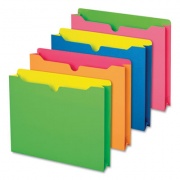 Pendaflex Twisted Glow Paper File Jacket, 2" Expansion, Straight Top Tab, Letter Size, Assorted Colors, 10/Pack (49501)