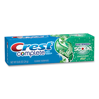 Crest Complete Whitening Toothpaste + Scope, Minty Fresh, 0.85 oz Tube, 36/Carton (PGC38592CT)