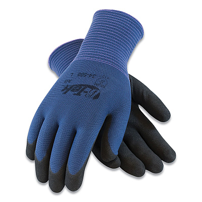 G-Tek GP Nitrile-Coated Nylon Gloves, Small, Blue/Black, 12 Pairs (PID34500S)