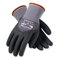 MaxiFlex Ultimate Seamless Knit Nylon Gloves, Nitrile Coated MicroFoam Grip on Palm, Fingers and Knuckles, Large, Gray, 12 Pairs (PID34875L)