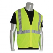 PIP Zipper Safety Vest, Large, Hi-Viz Lime Yellow (302MVGZLYL)