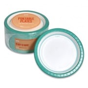 Perk Everyday Paper Plates, 8.5" Dia, White/teal, 125/pack (24375263)