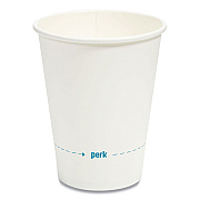 Perk White Paper Hot Cups, 12 oz, 50/Pack (PRK24431631)