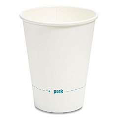 Perk White Paper Hot Cups, 12 oz, 50/Pack (PRK24431631)