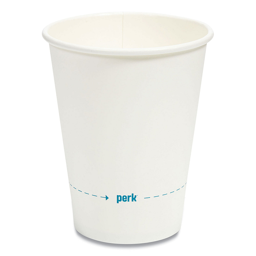 Perk White Paper Hot Cups, 12 oz, 50/Pack (PRK24431631)