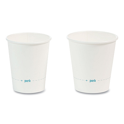 Perk White Paper Hot Cups, 8 oz, 50/Pack (PRK24431632)