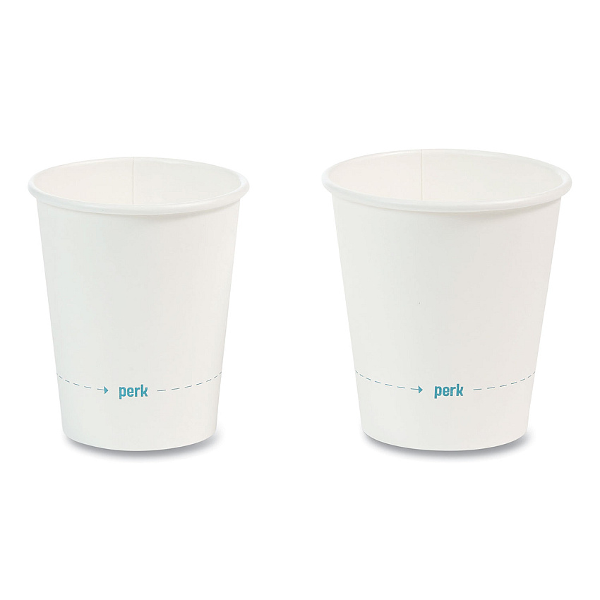 Perk White Paper Hot Cups, 8 oz, 50/Pack (PRK24431632)