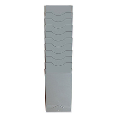 Pyramid Technologies Time Card Rack, 10 Pockets, Plastic, Light Gray (PTI40010)
