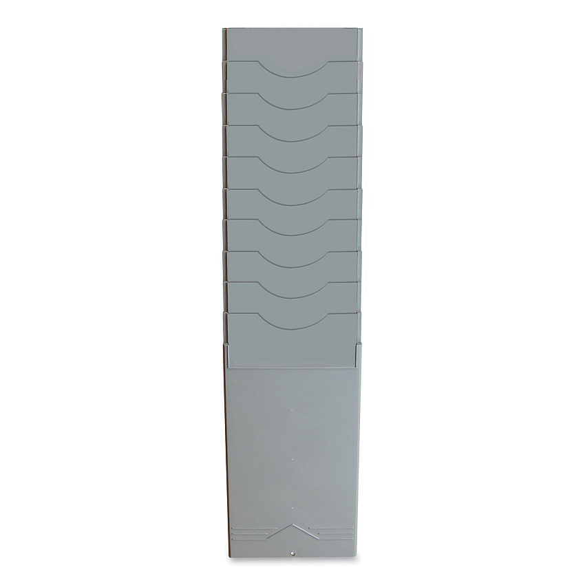 Pyramid Technologies Time Card Rack, 10 Pockets, Plastic, Light Gray (PTI40010)