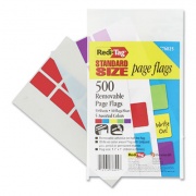 Redi-Tag Removable Page Flags, Red/Blue/Green/Yellow/Purple, 100/Color, 500/Pack (76825)