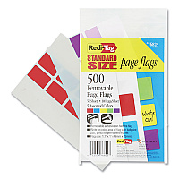 Redi-Tag Removable Page Flags, Red/Blue/Green/Yellow/Purple, 100/Color, 500/Pack (RTG76825)