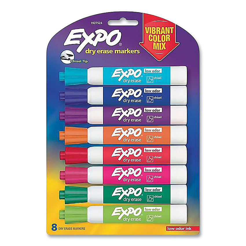 EXPO Dry Erase Marker, Broad Chisel Tip, Assorted Colors, 8/Pack (SAN1927524)