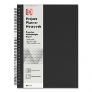 TRU RED Wirebound Soft-Cover Project-Planning Notebook, 1 Subject, Project-Management Format, Black Cover, 9.5 x 6.5, 80 Sheets (24377281)
