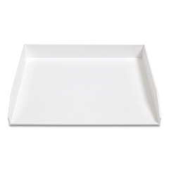 TRU RED Side-Load Stackable Plastic Document Tray, 1 Section, Letter-Size, 12.24 x 9.8 x 1.75, White (TUD24380383)