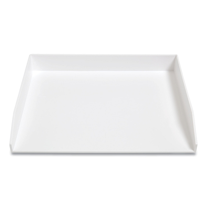 TRU RED Side-Load Stackable Plastic Document Tray, 1 Section, Letter-Size, 12.24 x 9.8 x 1.75, White (TUD24380383)