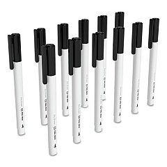 TRU RED Dry Erase Marker, Pen-Style, Extra-Fine Bullet Tip, Black, Dozen (TUD24402806)