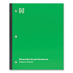 TRU RED Wireless One-Subject Notebook, Quadrille Rule, Green Cover, (80) 11 x 8.5 Sheets (TUD24423015)