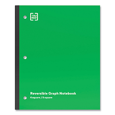 TRU RED Wireless One-Subject Notebook, Quadrille Rule, Green Cover, (80) 11 x 8.5 Sheets (TUD24423015)