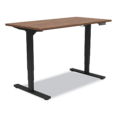 Union & Scale Essentials Electric Sit-Stand Desk, 55.1" x 27.5" x 25.9" to 51.5", Espresso/Black (UOS24388477)
