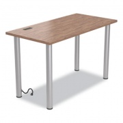 Union & Scale Essentials Writing Table-Desk with Integrated Power Management, 47.5" x 23.7" x 28.8", Espresso/Aluminum (24398974)