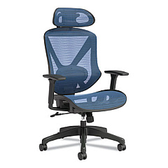 Union & Scale FlexFit Dexley Mesh Task Chair, Supports Up to 275 lb, Blue Seat/Back, Black Base (UOS24442486)