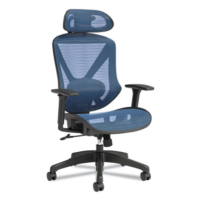 Union & Scale FlexFit Dexley Mesh Task Chair, Supports Up to 275 lb, Blue Seat/Back, Black Base (UOS24442486)
