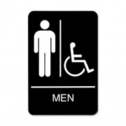 Headline Sign ADA Sign, Men/Wheelchair Accessible Tactile Symbol, Plastic, 6 x 9, Black/White (9003)