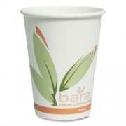 Solo Bare Eco-Forward Recycled Content PCF Paper Hot Cups, 12 oz, Green/White/Beige, 1,000/Carton (412RCN)