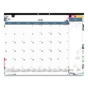 Blueline Spring Monthly Academic Desk Pad Calendar, Colorful Blossom Artwork, 22 x 17, Black Binding, 18-Month (July-Dec): 2023-2024 (CA1716BD)