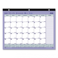 Brownline Academic 13-Month Desk Pad Calendar, 11 x 8.5, Black Binding, 13-Month (July to July): 2023 to 2024 (CA181721)