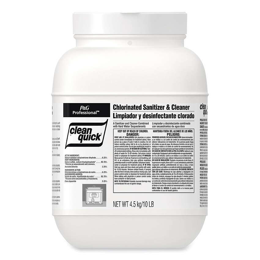 Clean Quick Powdered Sanitizer/Cleanser, 10 lb Bucket, 3/Carton (PGC02580)