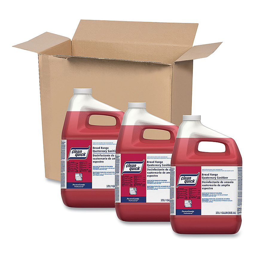 Clean Quick Broad Range Quaternary Sanitizer, Sweet Scent, 1 gal Bottle, 3/Carton (PGC07535)