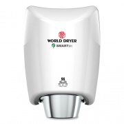 WORLD DRYER SMARTdri Hand Dryer, 110-120 V, 9.33 x 7.67 x 12.5, Aluminum, White (K974A2)