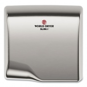 WORLD DRYER SLIMdri Hand Dryer, 110-240 V, 13.87 x 13 x 7, Brushed Stainless Steel (L973A)