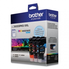 Brother LC30333PKS INKvestment Super High-Yield Ink, 1,500 Page-Yield, Cyan/Magenta/Yellow