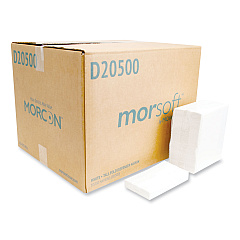 Morcon Tissue Morsoft Dispenser Napkins, 1-Ply, 6 x 13, White, 500/Pack, 20 Packs/Carton (MORD20500)