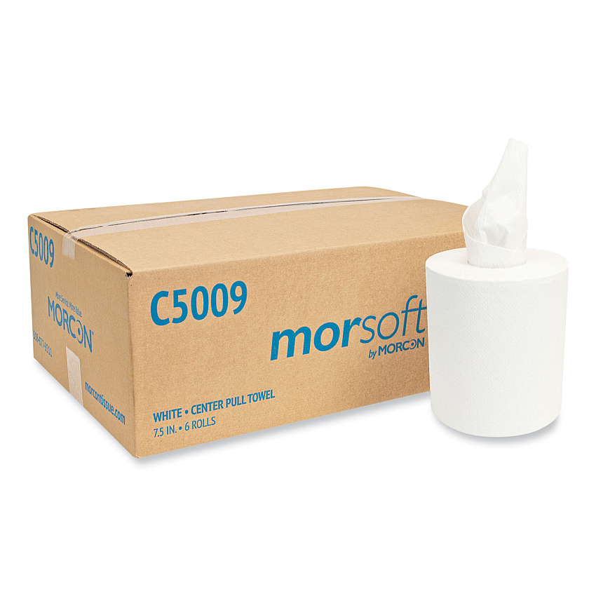 Morcon Tissue Morsoft Center-Pull Roll Towels, 2-Ply, 6.9" dia, 500 Sheets/Roll, 6 Rolls/Carton (MORC5009)