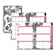 Blue Sky Analeis Create-Your-Own Cover Weekly/Monthly Planner, Floral, 8 x 5, White/Black/Coral, 12-Month (July to June): 2022 to 2023 (130608)