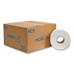 Morcon Tissue Jumbo Bath Tissue, Septic Safe, 2-Ply, White, 3.3" x 700 ft, 12 Rolls/Carton (29)