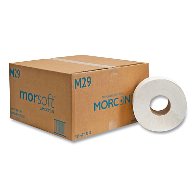 Morcon Tissue Jumbo Bath Tissue, Septic Safe, 2-Ply, White, 3.3" x 700 ft, 12 Rolls/Carton (MOR29)