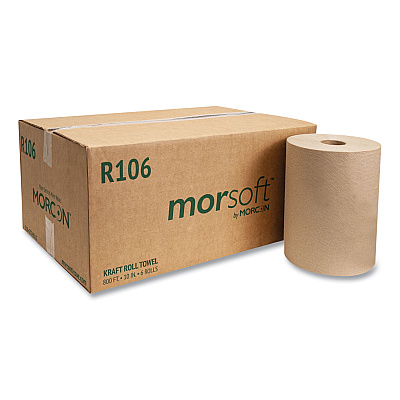 Morcon Tissue 10 Inch Roll Towels, 1-Ply, 10" X 800 Ft, Kraft, 6 Rolls/carton (MORR106)