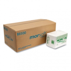 Morcon Tissue Morsoft Beverage Napkins, 9 x 9/4, White, 500/Pack, 8 Packs/Carton (B8500)