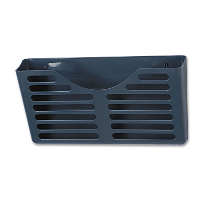 Officemate VerticalMate Cubicle Wall File Pocket, Plastic, Letter Size, 11.5" x 2" x 9", Slate Gray (OIC29152)