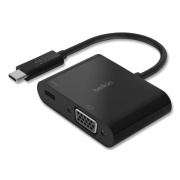 Belkin USB-C to VGA + Charge Adapter, USB-C(F); USB-C(M); VGA, 2.36", Black (AVC001BKBL)