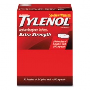 Tylenol Extra Strength Caplets, Two-Pack, 50 Packs/Box (44910)