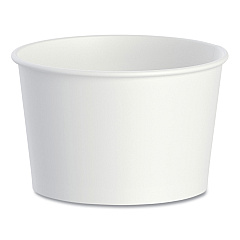 Solo Double Poly Paper Food Containers, 8 oz, 3.8" Diameter x 2.4"h, White, 50/Pack, 20 Packs/Carton (SCCVS60802050)