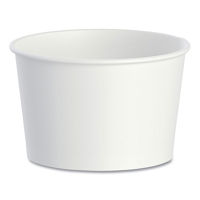 Solo Double Poly Paper Food Containers, 8 oz, 3.8" Diameter x 2.4"h, White, 50/Pack, 20 Packs/Carton (SCCVS60802050)