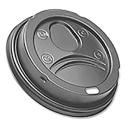 Dixie Sip-Through Dome Hot Drink Lids, Fits 12 oz to 16 oz Hot Cups, Plastic, Black, 500/Carton (9542DL500B9)