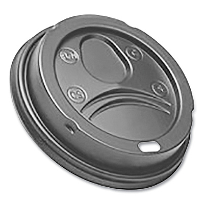 Dixie Sip-Through Dome Hot Drink Lids, Fits 12 oz to 16 oz Hot Cups, Plastic, Black, 500/Carton (9542DL500B9)
