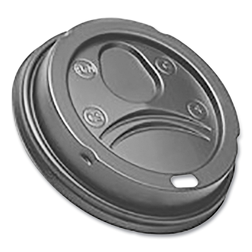 Dixie Sip-Through Dome Hot Drink Lids, Fits 12 oz to 16 oz Hot Cups, Plastic, Black, 500/Carton (9542DL500B9)